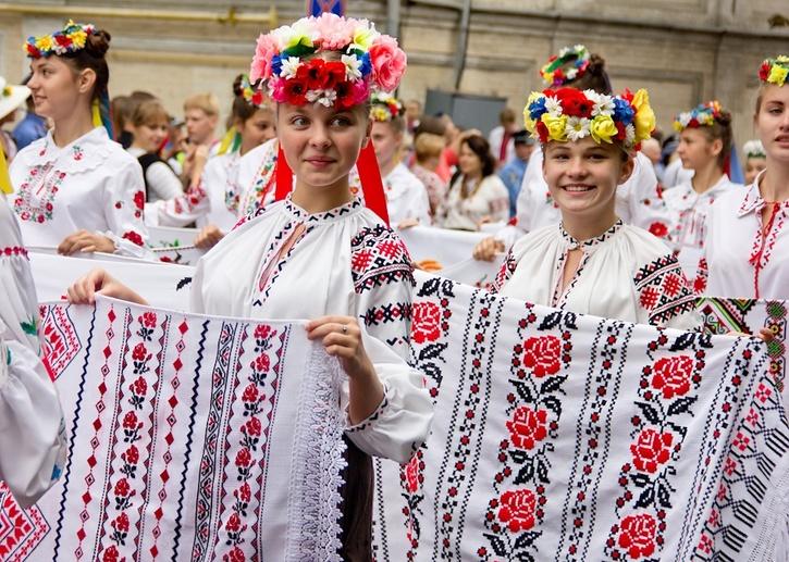 Photo of people wearing Vyshyvanka