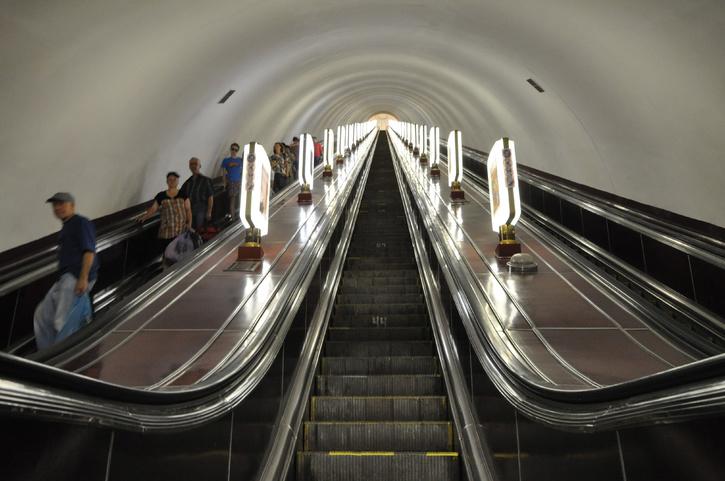 Picture from the deepest subway station in the world