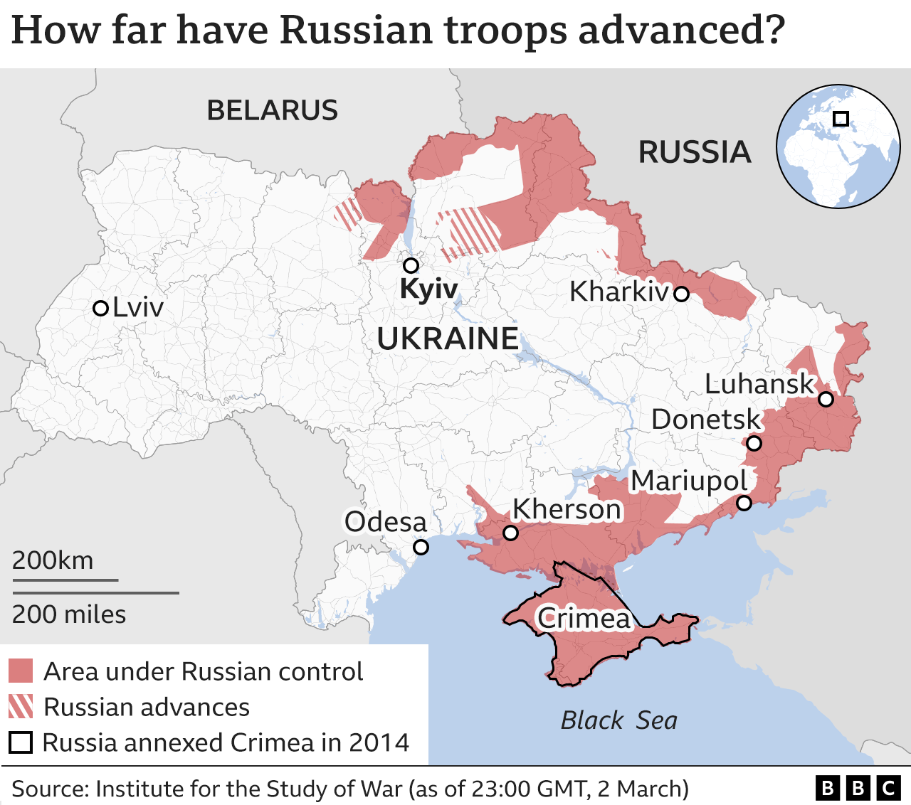 map of occupied teritory of Ukraine